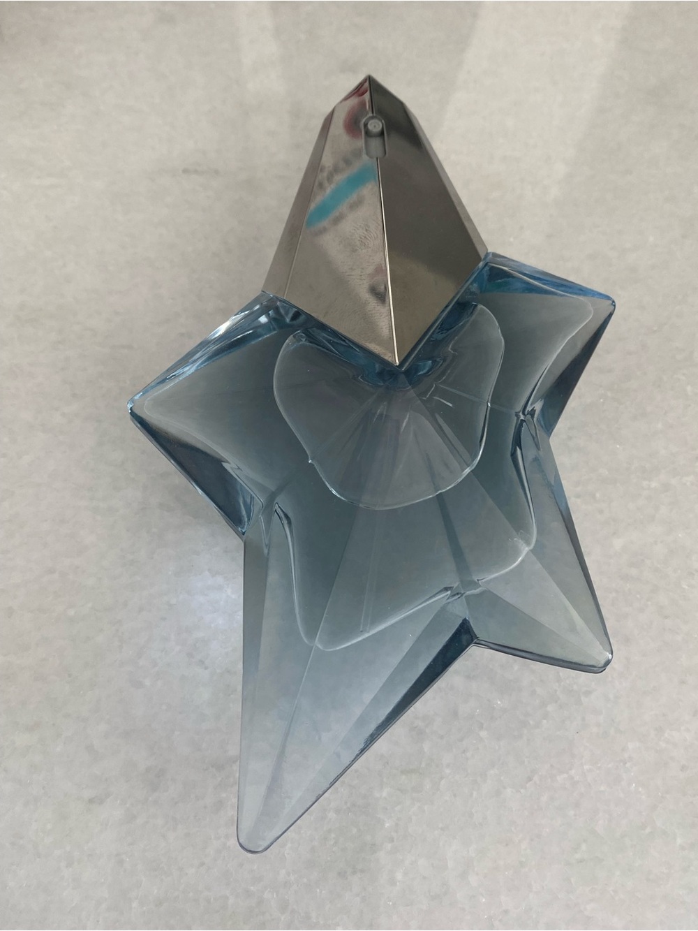 Angel by Angel Blue Glass Bottle with Silver Accents